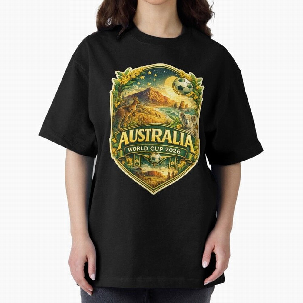 Australia FIFA World Cup 2026 Great Barrier Reef Outback Kangaroo Coast Oversized T-Shirt Capture Stadium Memories from Global Football Passion for FIFA World Cup 2026 Group Stage, Made for Mbappe and Neymar, England, Stadium Memories, Football