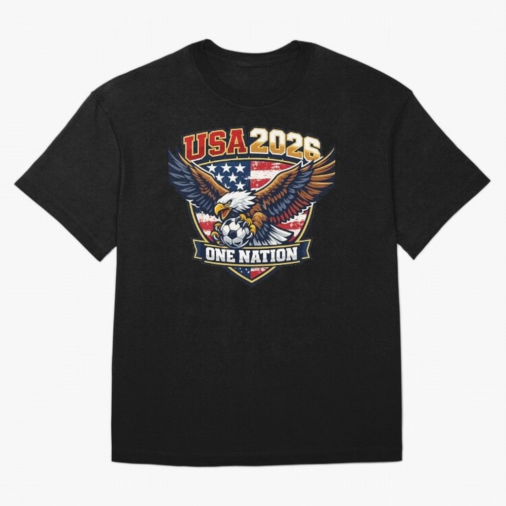 USA Canada Mexico Soccer Cup Oversized T-Shirt Elevate FIFA World Cup 2026 Driven by CR7 and Messi, Brazil, Portugal and Argentina Energy, Stadium Chants, National Pride, Trophy Dreams and Unforgettable Football Memories; Perfect for People Who
