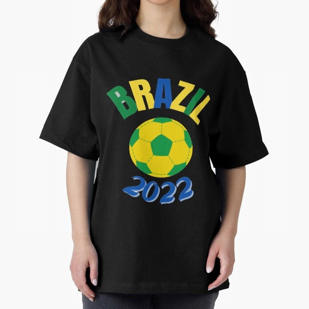 Brazil FIFA world cup 2022 T shirt Oversized T-Shirt Wear the Spirit of Global Football Passion for FIFA World Cup 2026 Group Stage, Made for Messi, Germany, Tournament Hype, Historic Matchups, Family Viewing Parties and Global Sports Pride; Great