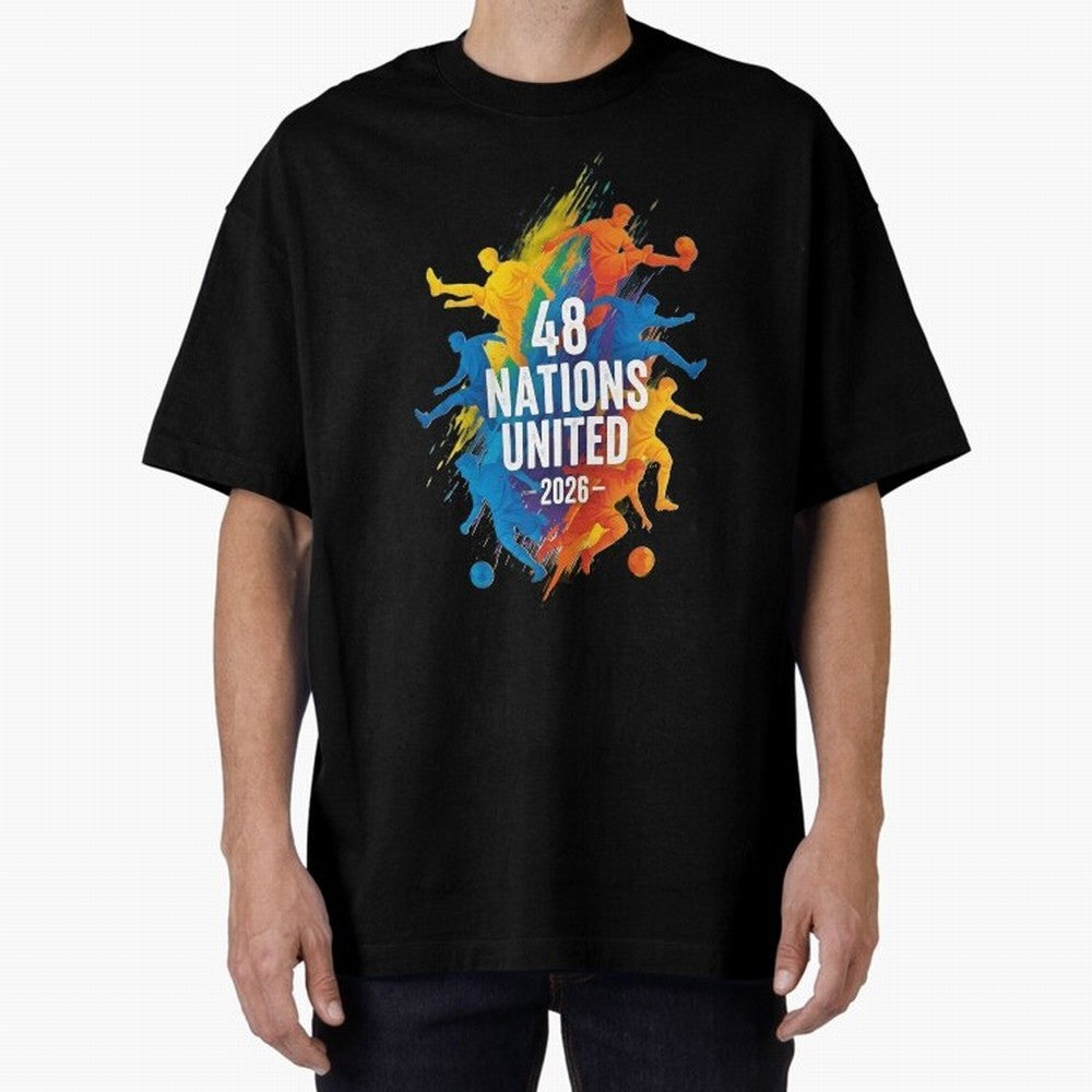 The Unity of World Football Oversized T-Shirt Make Memories around Match Day Hype around FIFA World Cup 2026 Group Stage, CR7 and Messi, France, Game Day Rituals, Football Legends, Country Pride and the Road to the Final; Great for Supporters Who