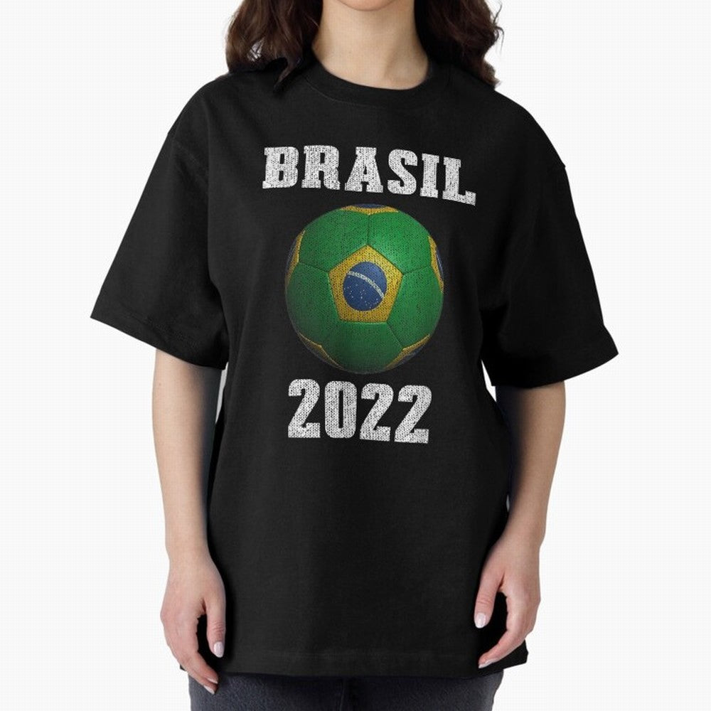 Brasil Flag Soccer Jersey Football Graphic Design T-Shirt Oversized T-Shirt Show Match Day Excitement for Global Football Passion for FIFA World Cup 2026 USA Canada Mexico, Celebrating Cristiano Ronaldo, Haaland and CR7, England, France and