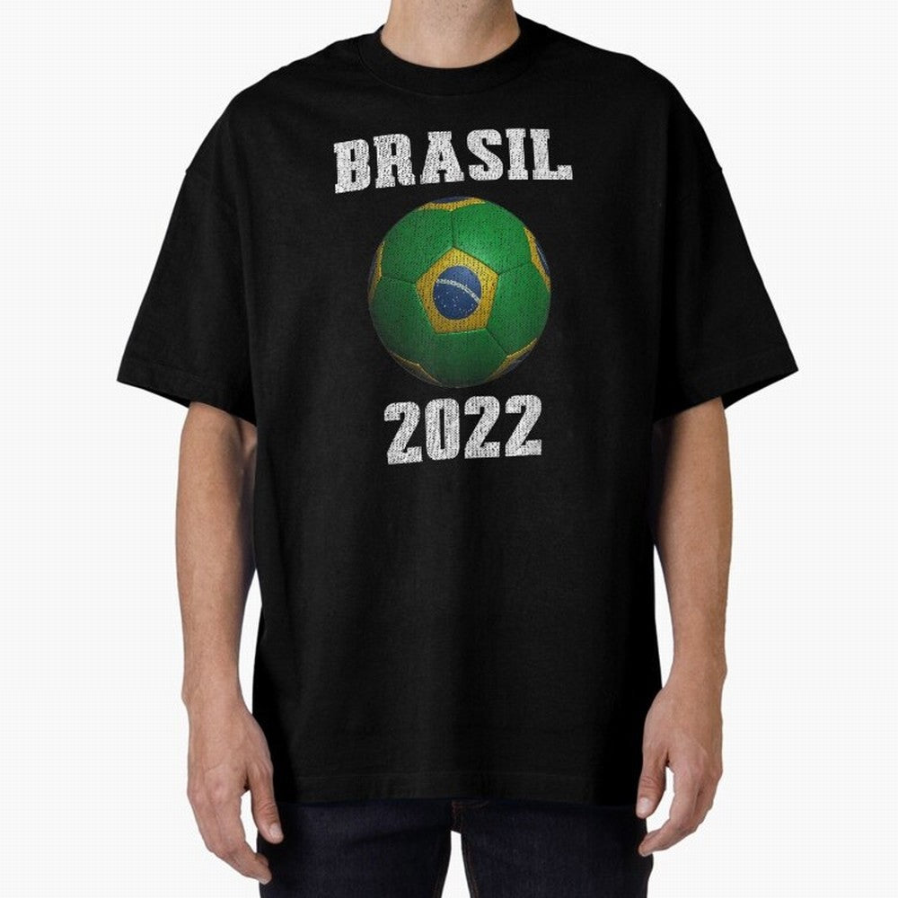 Brasil Flag Soccer Jersey Football Graphic Design T-Shirt Oversized T-Shirt Show Match Day Excitement for Global Football Passion for FIFA World Cup 2026 USA Canada Mexico, Celebrating Cristiano Ronaldo, Haaland and CR7, England, France and