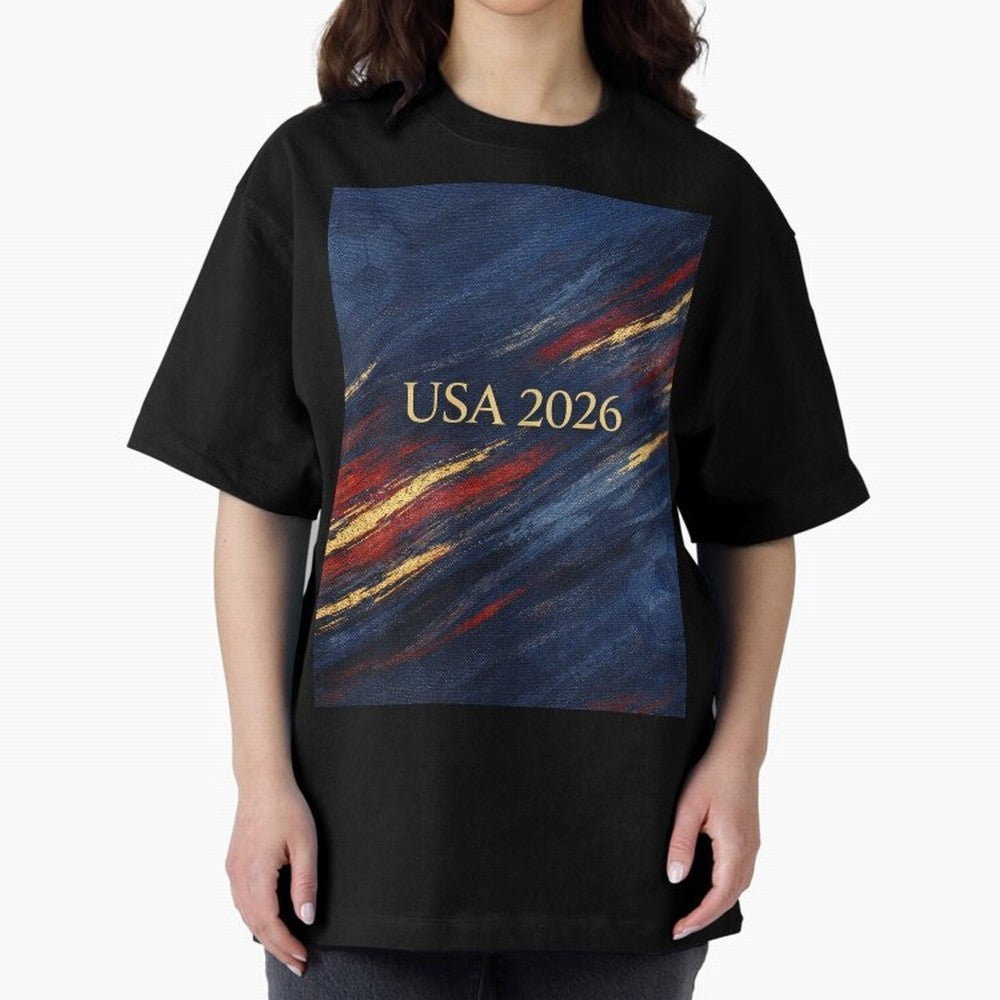 Elevated USA 2026 Soccer Oversized T-Shirt Wear the Spirit of Match Day Hype around FIFA World Cup 2026 Group Stage, Messi and Cristiano Ronaldo, England, France and Netherlands, Game Day Rituals, Football Legends, Country Pride and the Road to the