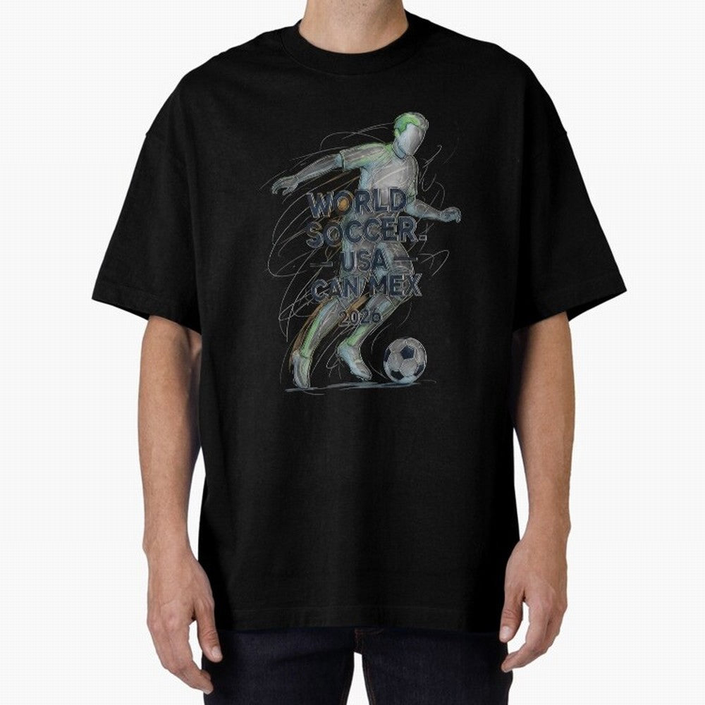 Triumphant Kick 2026 Oversized T-Shirt Support Iconic Players in FIFA World Cup 2026 Filled with Haaland and Mbappe, Netherlands Energy, Goal Celebration Energy, Supporter Heritage, Football Icons and Worldwide Tournament Joy; Made for Die Hard