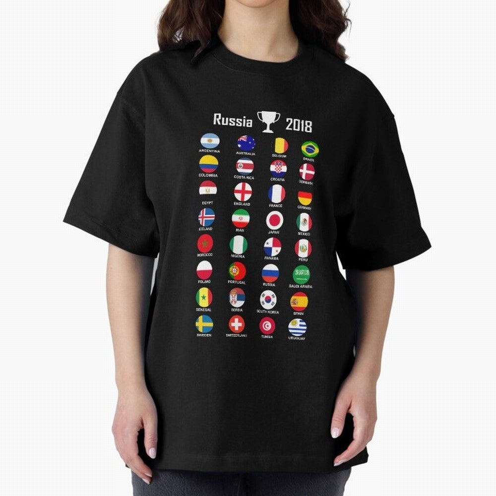 Russia 2018 Football Soccer Championship Oversized T-Shirt Make Memories around FIFA World Cup 2026 Group Stage Spirit, with Portugal, Spain and Germany, Neymar, Champion Mindset, Group Stage Buzz, Knockout Tension and Passionate Fan Culture; Ideal