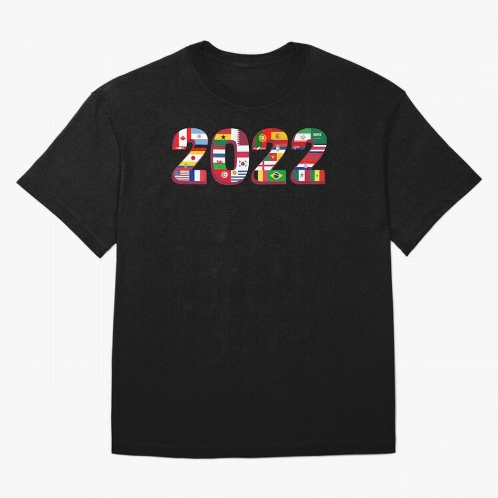 Flags of the 32 Teams that Played in Qatar in 2022 for Football Fans Oversized T-Shirt Showcase FIFA World Cup 2026 USA Canada Mexico Spirit, Capturing Portugal, Spain and Germany, Neymar, Vintage Soccer Flavor, Modern Football Stars, National