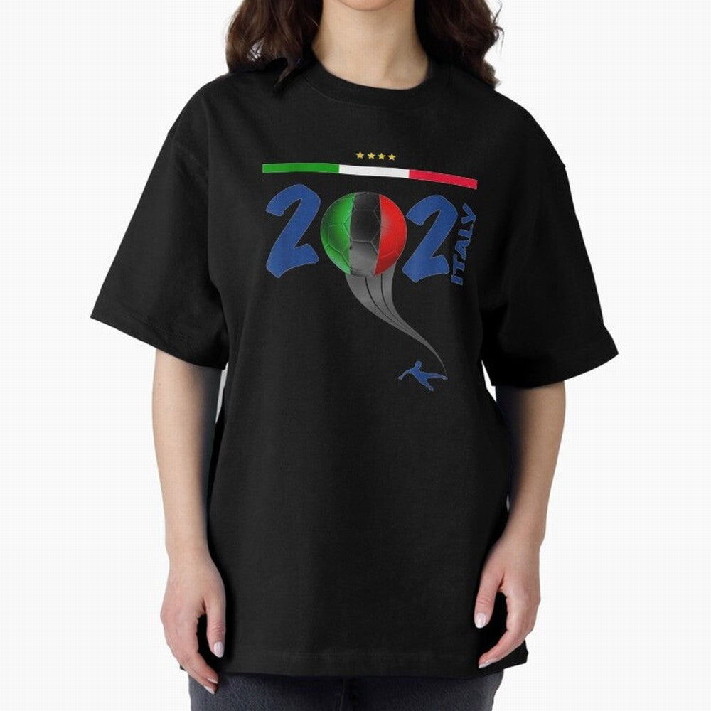 Italy Football - Italian Soccer National Team Oversized T-Shirt Represent Fans Who Live for Global Football Passion for FIFA World Cup 2026 Group Stage, Celebrating Haaland, Argentina, France and Brazil, Tournament Hype, Historic Matchups, Family