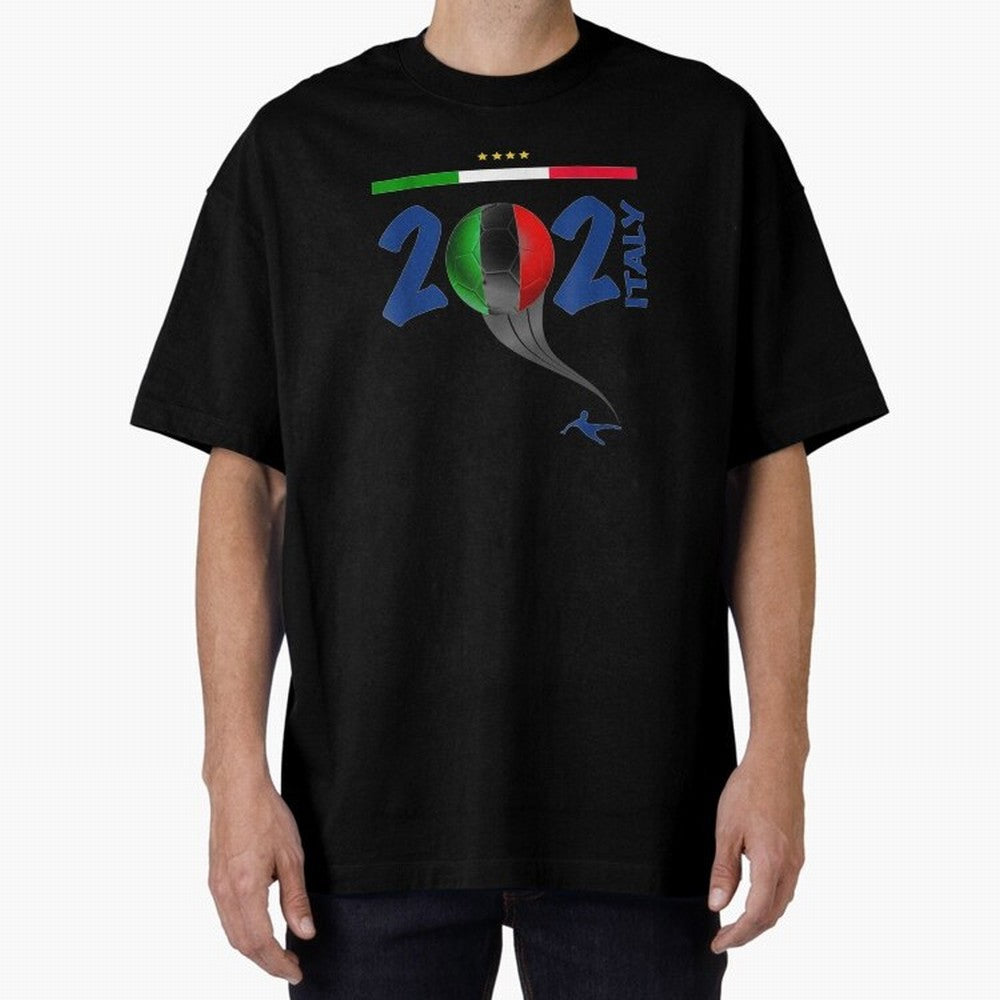 Italy Football - Italian Soccer National Team Oversized T-Shirt Represent Fans Who Live for Global Football Passion for FIFA World Cup 2026 Group Stage, Celebrating Haaland, Argentina, France and Brazil, Tournament Hype, Historic Matchups, Family