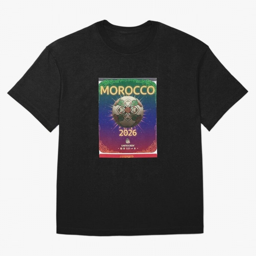 Morocco 2026 World Cup - Traditional Zellige Football Oversized T-Shirt Bring World Football Passion into Match Day Hype around FIFA World Cup 2026, Cristiano Ronaldo, Argentina and Brazil, Football History, Final Match Energy, Crowd Noise and Once