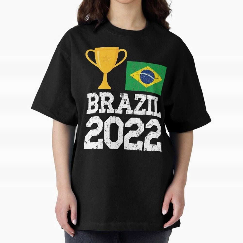 Brazil Soccer Team Fan Football Brazilian Flag 2022 T-Shirt - Brazil T shirt Soccer - Brazil Flag Vintage - Brazilian Oversized T-Shirt Support Iconic Players in Match Day Hype around FIFA World Cup 2026, Neymar, Argentina, Worldwide Fan Energy,