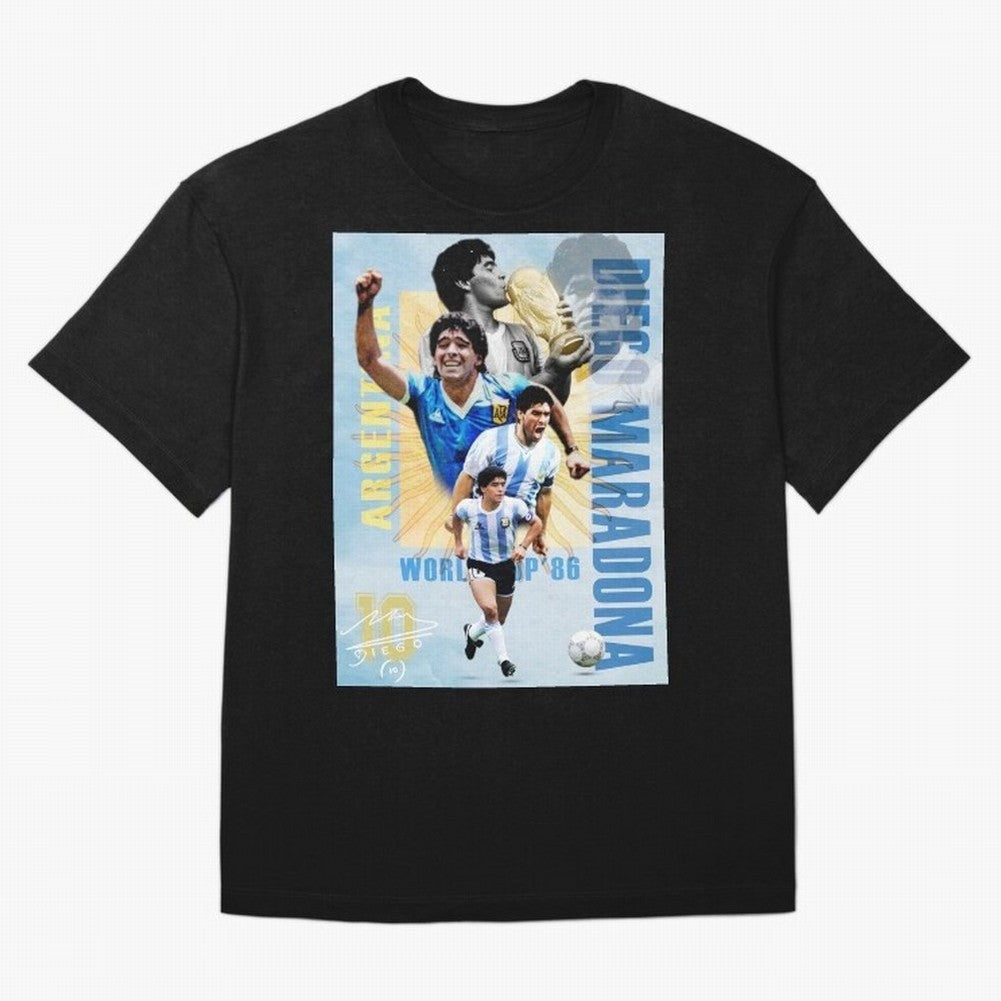 Diego Maradona Argentina Poster - Iconic World Cup Legend Art Print Oversized T-Shirt Feel Global Football Passion for FIFA World Cup 2026, Celebrating Messi, Neymar and Mbappe, Brazil, Match Day Excitement, Supporter Culture, Golden Goals and