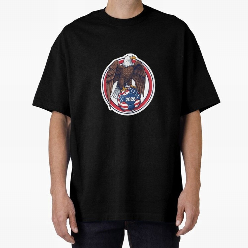 Usa Eagle Soccer 2026 American Pride Football Oversized T-Shirt Make Your Look Match Global Football Passion for FIFA World Cup 2026 USA Canada Mexico, Centered on Haaland and Mbappe, Netherlands, Fan Favorite Moments, National Team Passion, Big