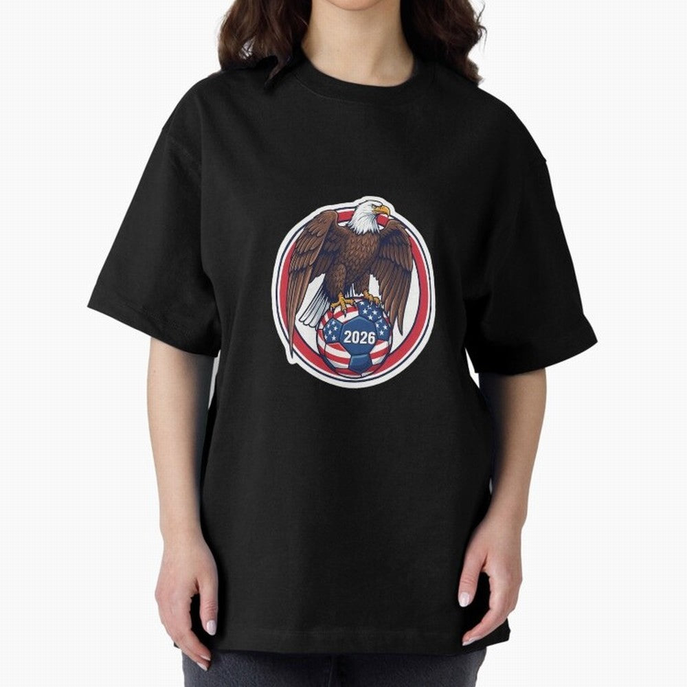 Usa Eagle Soccer 2026 American Pride Football Oversized T-Shirt Make Your Look Match Global Football Passion for FIFA World Cup 2026 USA Canada Mexico, Centered on Haaland and Mbappe, Netherlands, Fan Favorite Moments, National Team Passion, Big