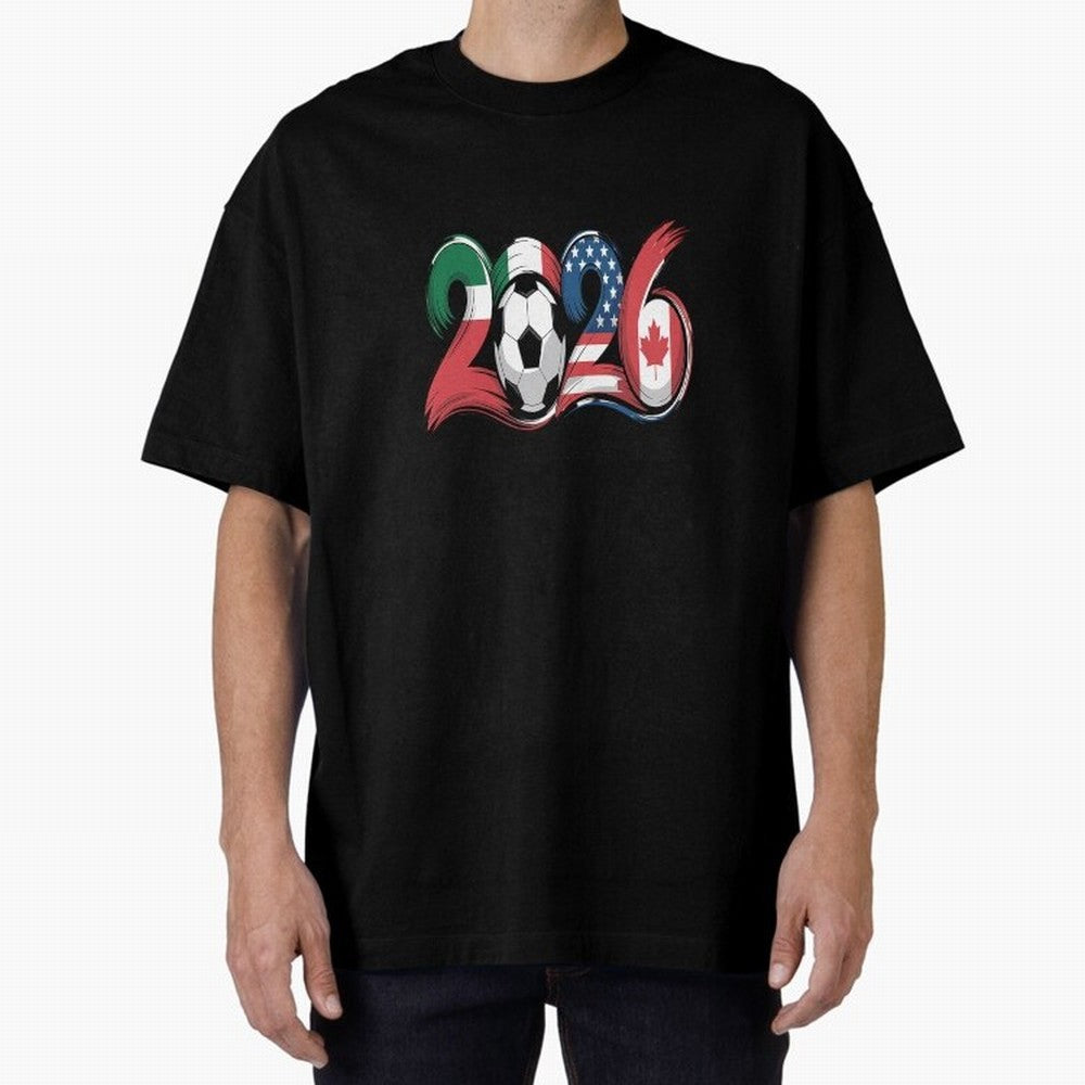 2026 Soccer Play Game Year Players Oversized T-Shirt Back Your Heroes with FIFA World Cup 2026 Group Stage Featuring Neymar, Haaland and Cristiano Ronaldo, England Energy, Supporter Pride, Iconic Celebrations, Legendary Names and Global Match Day