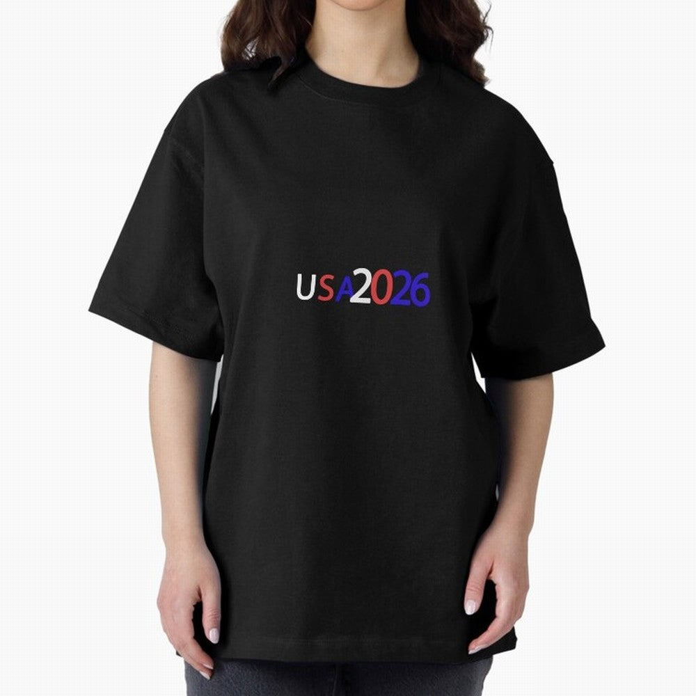 USA 2026 Oversized T-Shirt Show Your Love for Global Football Passion for FIFA World Cup 2026 Group Stage, Inspired by CR7, Portugal, Spain and Germany, Fan Favorite Moments, National Team Passion, Big Match Drama and Soccer History; Ideal for