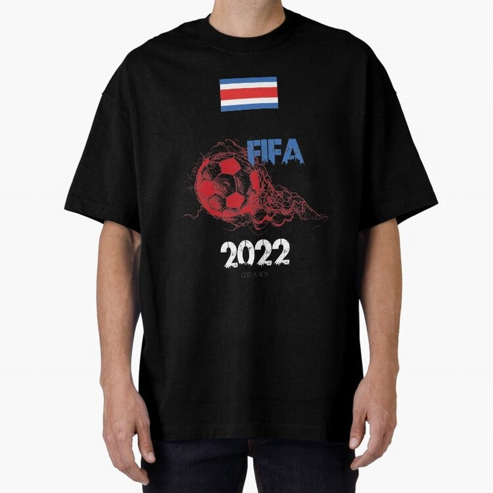 World Cup Qatar 2022 Costa Rica Oversized T-Shirt Represent Fans Who Live for FIFA World Cup 2026 for Fans of Messi and Cristiano Ronaldo and England, Bringing Tournament Hype, Historic Matchups, Family Viewing Parties and Global Sports Pride;
