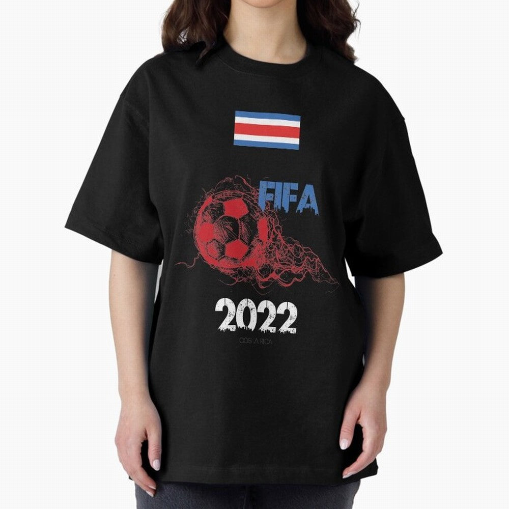 World Cup Qatar 2022 Costa Rica Oversized T-Shirt Represent Fans Who Live for FIFA World Cup 2026 for Fans of Messi and Cristiano Ronaldo and England, Bringing Tournament Hype, Historic Matchups, Family Viewing Parties and Global Sports Pride;