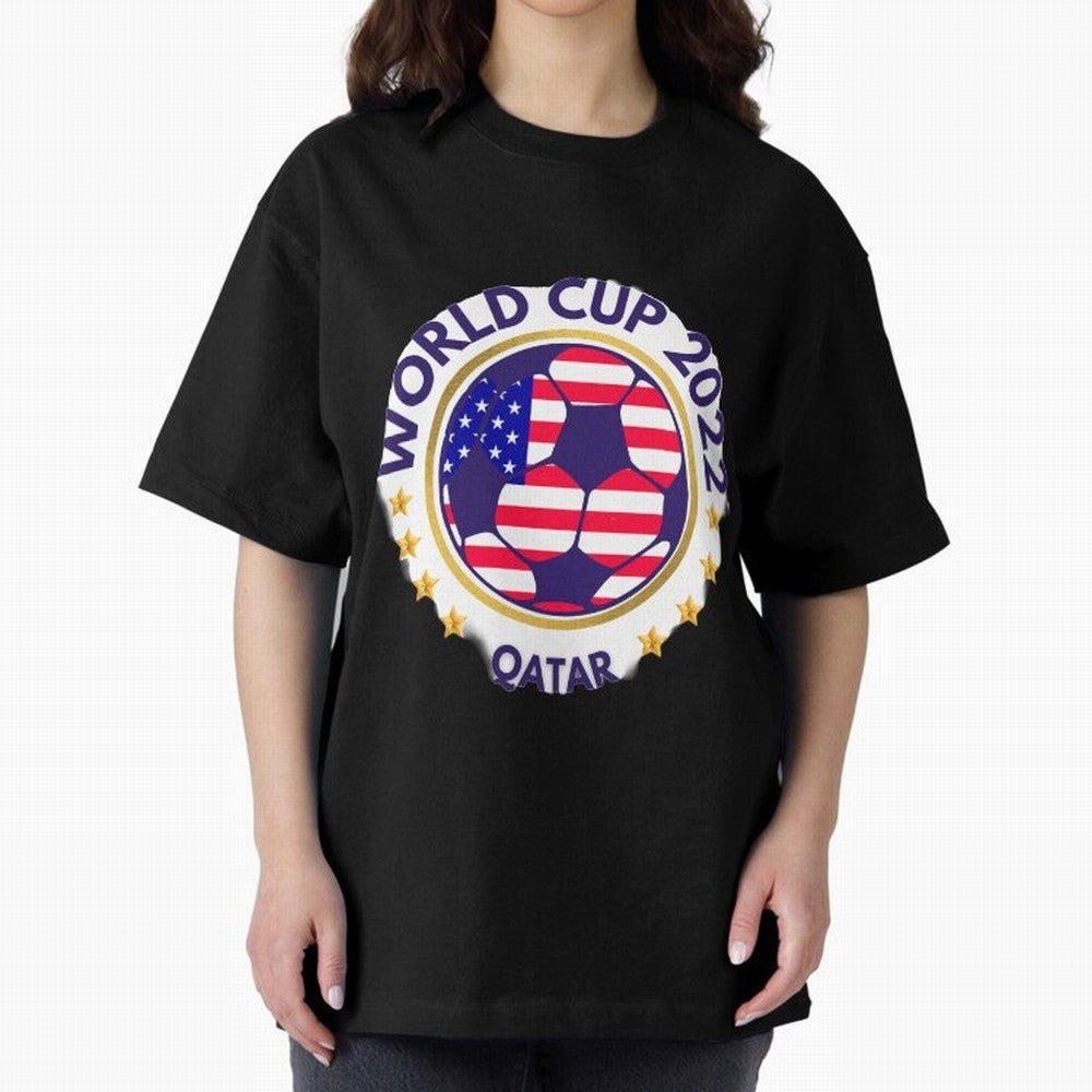 Usa World Cup Oversized T-Shirt Mark Global Football Passion for FIFA World Cup 2026 USA Canada Mexico, Inspired by Messi, Neymar and Mbappe, Germany, Stadium Chants, National Pride, Trophy Dreams and Unforgettable Football Memories; Perfect for