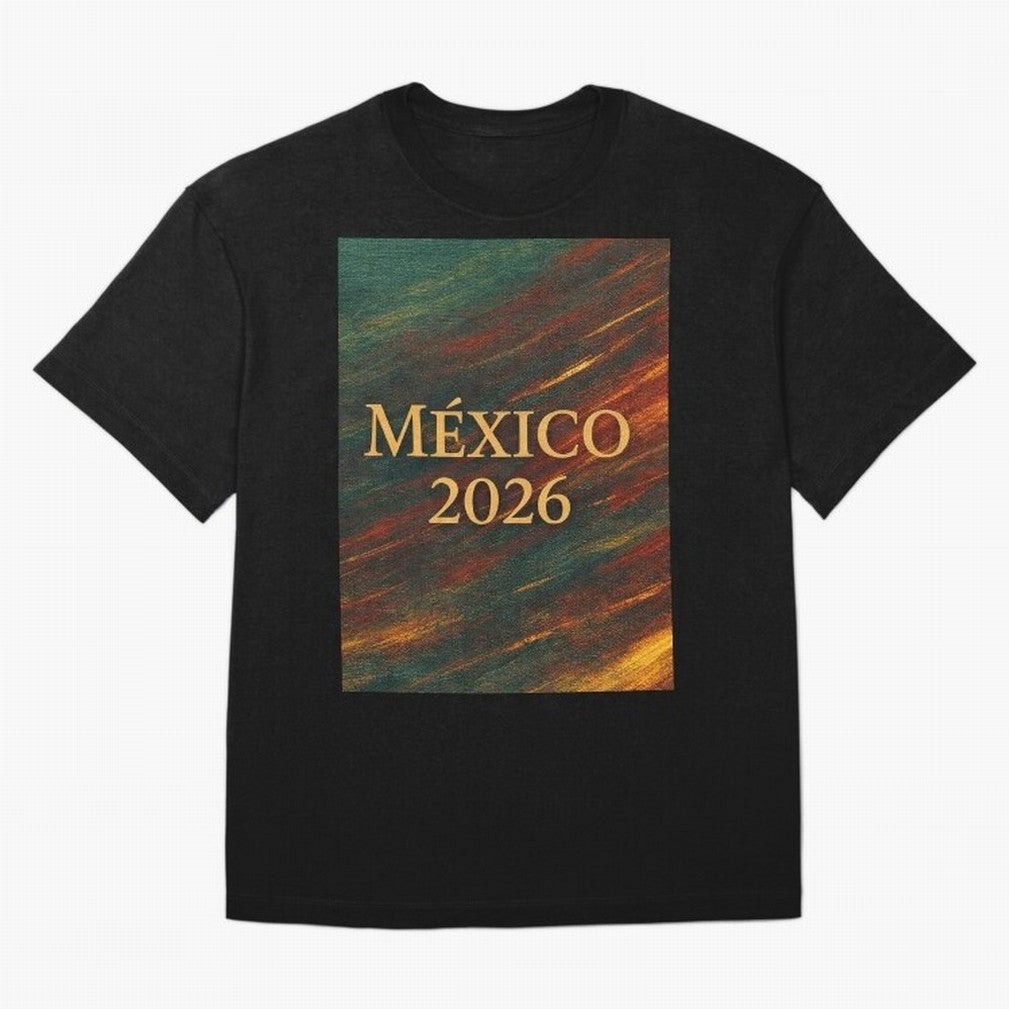 Mexico 2026 Arc of Color - Elegant and Luxury Design for Soccer Fans Oversized T-Shirt Celebrate the Road through FIFA World Cup 2026 Group Stage Spirit, Highlighting England, Mbappe and Neymar, Football Festival Excitement, Trophy Ambitions,