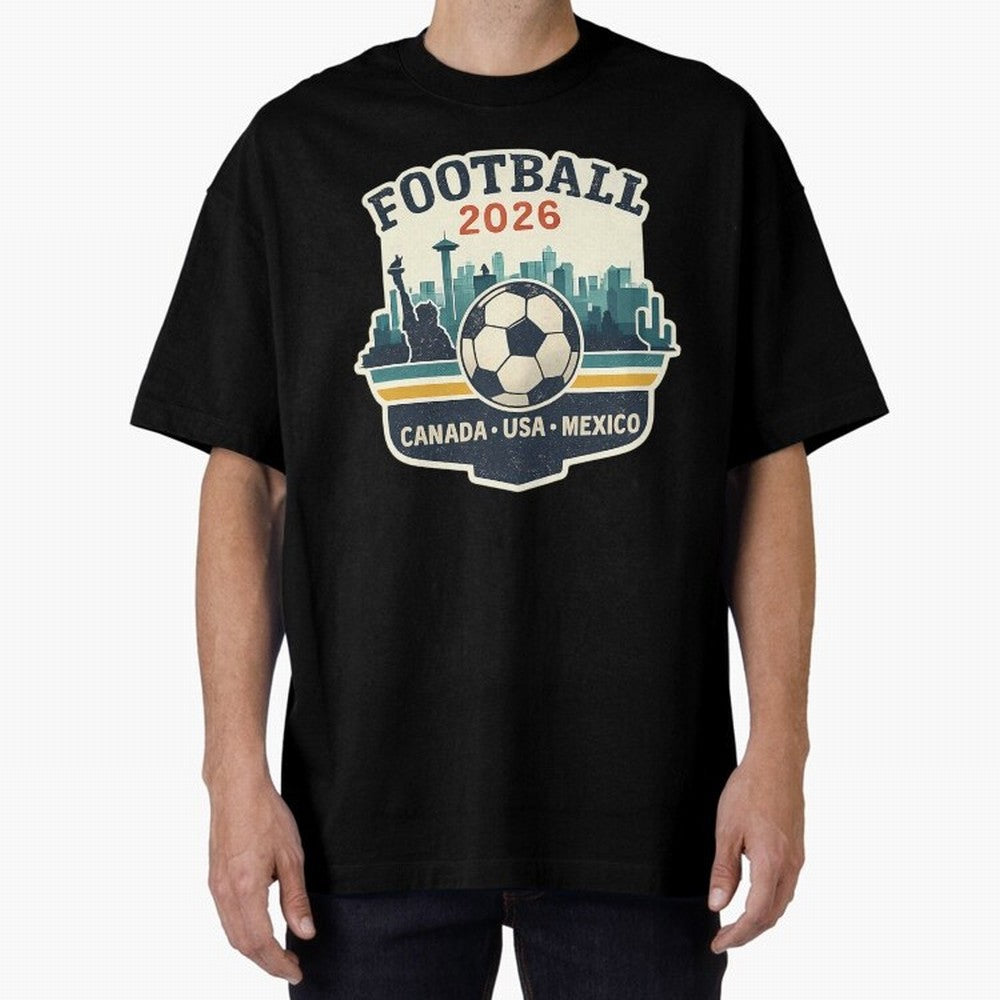 Football 2026 One World One Goal Oversized T-Shirt Upgrade Match Day Hype around FIFA World Cup 2026 Group Stage, Haaland, Argentina and Brazil, Game Day Rituals, Football Legends, Country Pride and the Road to the Final; Made for Collectors Who