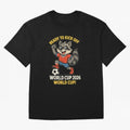 world cup 2026 Oversized T-Shirt Represent Football Lovers during FIFA World Cup 2026 Group Stage for Fans of Mbappe and Neymar and Brazil, Bringing Vintage Soccer Flavor, Modern Football Stars, National Flags and Final Night Emotion; Ideal for