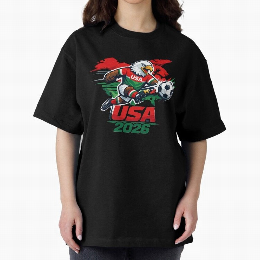 USA Canada Mexico Soccer Cup Oversized T-Shirt Remember Iconic Moments from FIFA World Cup 2026 Group Stage Spirit, Driven by Portugal, Messi, CR7 and Mbappe, Stadium Memories, Football Loyalty, International Chants and Championship Tradition;