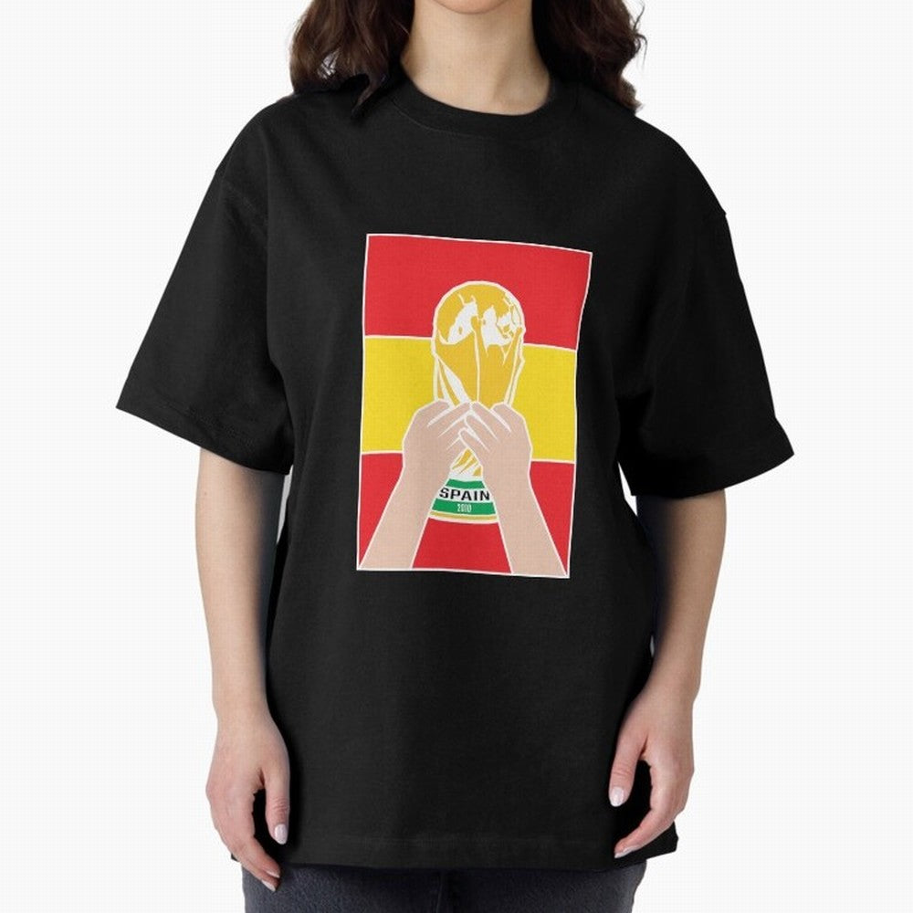 Champion Spain 2010 Oversized T-Shirt Refresh FIFA World Cup 2026 USA Canada Mexico Made for Neymar, Argentina, France and Brazil Energy, Classic Soccer Heritage, Championship Pressure, Fan Loyalty and International Pride; Ideal for Football Dads,