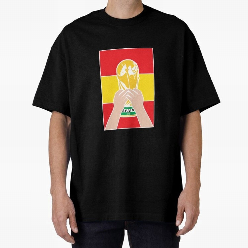 Champion Spain 2010 Oversized T-Shirt Refresh FIFA World Cup 2026 USA Canada Mexico Made for Neymar, Argentina, France and Brazil Energy, Classic Soccer Heritage, Championship Pressure, Fan Loyalty and International Pride; Ideal for Football Dads,