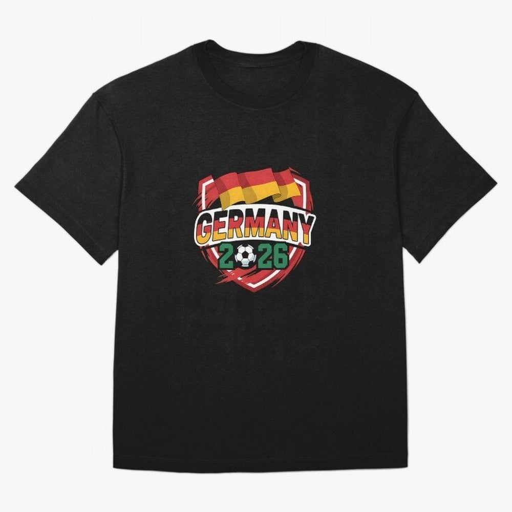 Germany World Cup 2026 Germany Football Oversized T-Shirt Remember Iconic Moments from FIFA World Cup 2026 Spirit, Connected to Spain, Cristiano Ronaldo, Vintage Soccer Flavor, Modern Football Stars, National Flags and Final Night Emotion; Created