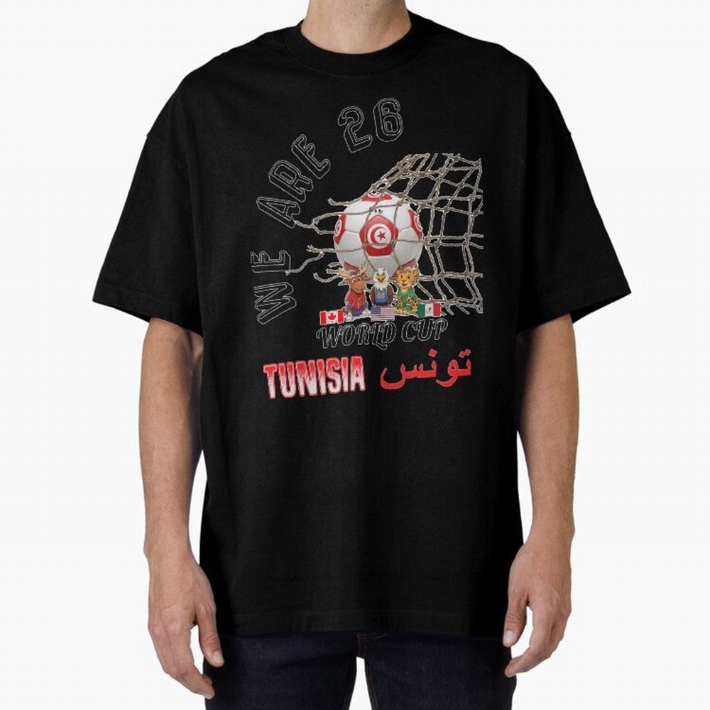 World cup 26 - Tunisia Oversized T-Shirt Discover Match Day Hype around FIFA World Cup 2026, Messi, Brazil, Portugal and Argentina, Fan Favorite Moments, National Team Passion, Big Match Drama and Soccer History; Perfect for Fans, Collectors,