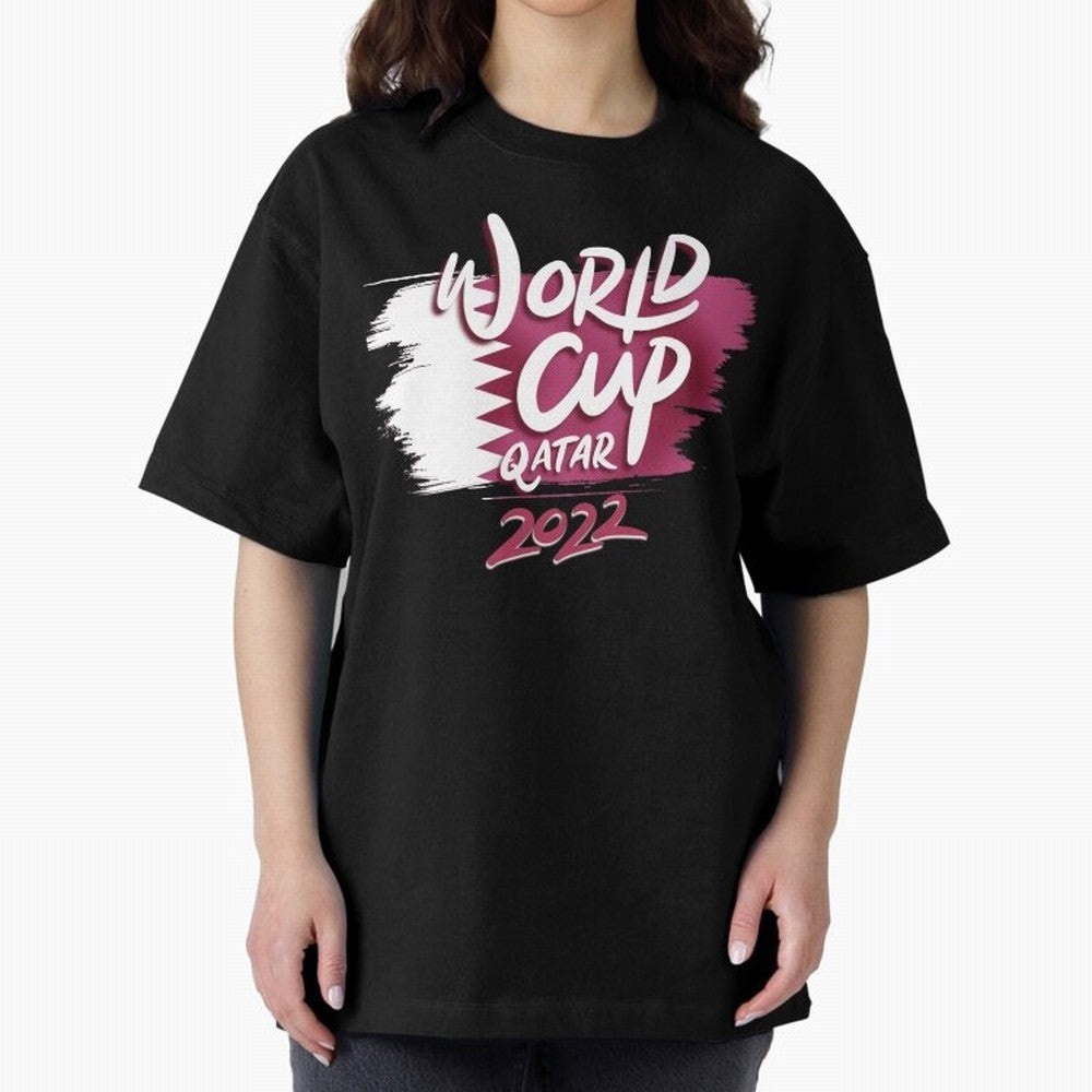Qatar 2022 Oversized T-Shirt Showcase Match Day Hype around FIFA World Cup 2026 USA Canada Mexico, Messi and Cristiano Ronaldo, Argentina, France and Brazil, Supporter Pride, Iconic Celebrations, Legendary Names and Global Match Day Energy; Ideal