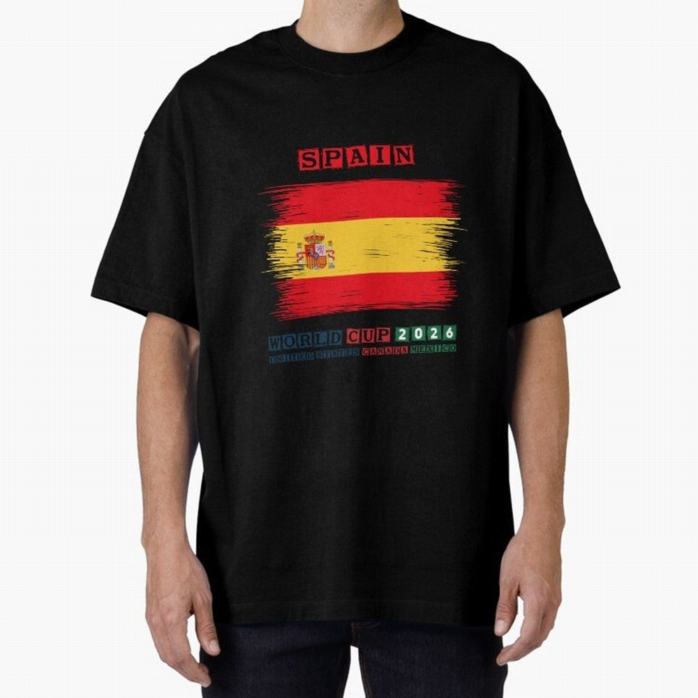 SPAIN WORLD CUP 2026 Oversized T-Shirt Fuel the Hype around FIFA World Cup 2026 for Fans of Messi and Cristiano Ronaldo and Argentina, Bringing Fan Favorite Moments, National Team Passion, Big Match Drama and Soccer History; Built for Supporters