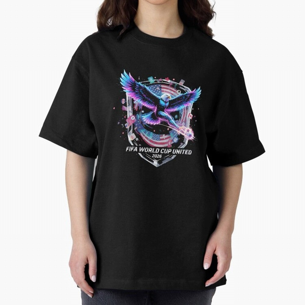 FIFA World Cup 2026 United Eagle Soccer Art T-Shirt_86867742 Oversized T-Shirt Enjoy the Biggest Football Party of Match Day Hype around FIFA World Cup 2026, Mbappe and Neymar, Brazil, Match Day Excitement, Supporter Culture, Golden Goals and