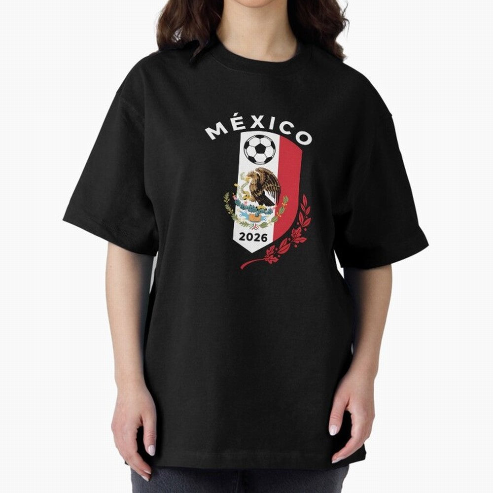 Mexico Emblem World Cup Soccer 2026 Football Crew T-Shirt_83050167 Oversized T-Shirt Bring Global Tournament Vibes to Match Day Hype around FIFA World Cup 2026 USA Canada Mexico, Messi and Cristiano Ronaldo, Netherlands, Stadium Chants, National