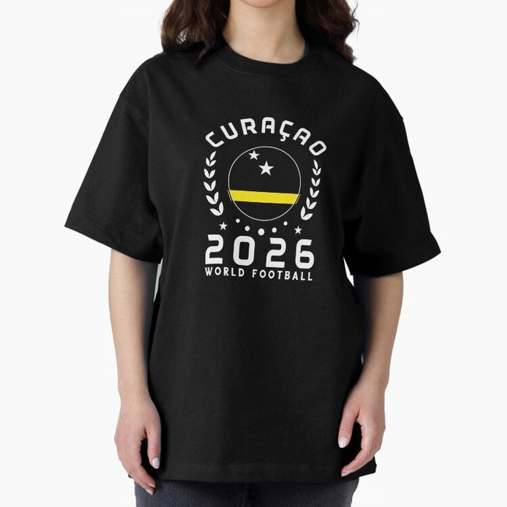 World Cup 2026 Curacao Football Fan Curacaoan Supporter T-Shirt_85310550 Oversized T-Shirt Carry the Colors and Pride of Match Day Hype around FIFA World Cup 2026, Messi and Cristiano Ronaldo, England, Match Day Excitement, Supporter Culture,