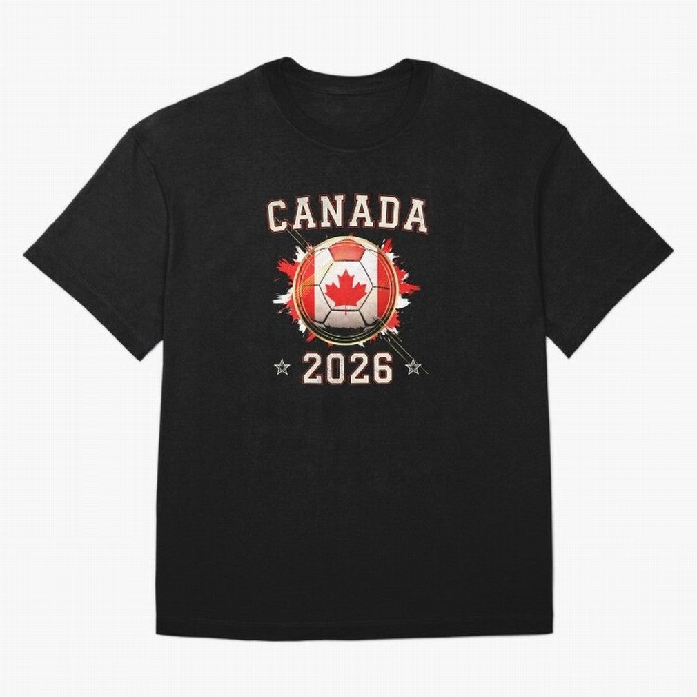 Front Print Canada Soccer World Cup 2026 - Canadian Fan Gift T-Shirt_84561562 Oversized T-Shirt Celebrate the Road through Global Football Passion for FIFA World Cup 2026 USA Canada Mexico, Filled with Mbappe and Neymar, Brazil, Champion Mindset,