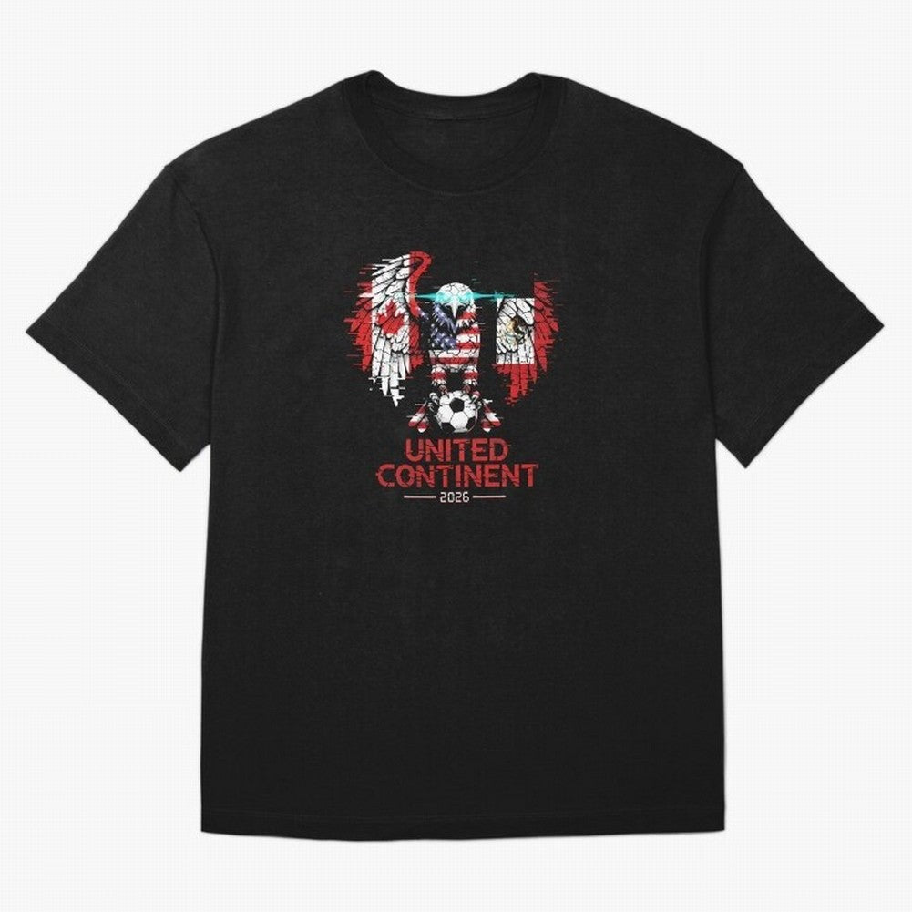 Glitched North America Eagle World Cup Soccer 2026 T-Shirt_83958408 Oversized T-Shirt Support Iconic Players in FIFA World Cup 2026 Group Stage Spirit, Inspired by Spain, Messi, Neymar and Mbappe, Supporter Pride, Iconic Celebrations, Legendary