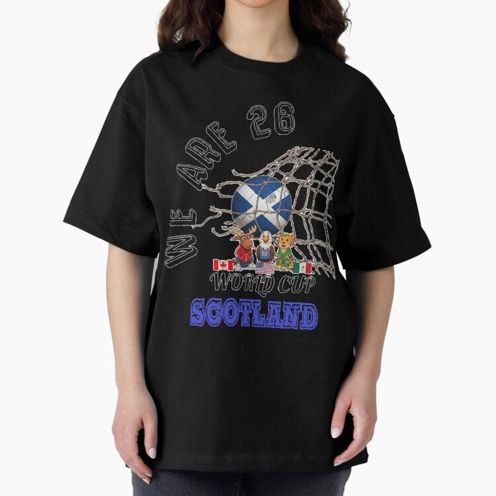 World cup 26 - Scotland Oversized T-Shirt Honor the Football Icons of FIFA World Cup 2026 for Fans of Neymar, Haaland and Cristiano Ronaldo and Brazil, Portugal and Argentina, Bringing Goal Celebration Energy, Supporter Heritage, Football Icons and