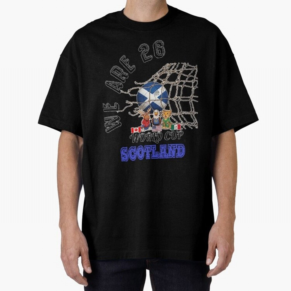 World cup 26 - Scotland Oversized T-Shirt Honor the Football Icons of FIFA World Cup 2026 for Fans of Neymar, Haaland and Cristiano Ronaldo and Brazil, Portugal and Argentina, Bringing Goal Celebration Energy, Supporter Heritage, Football Icons and
