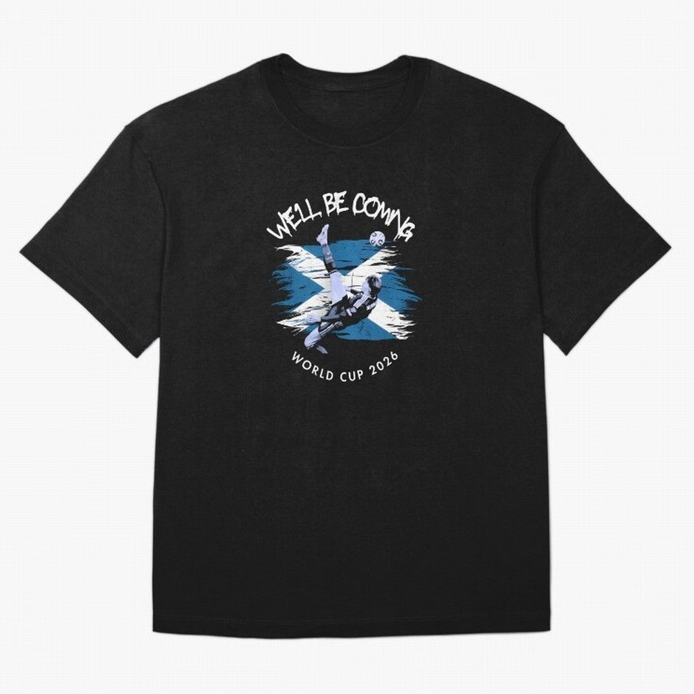 We'll be coming 2026 - Tartan Army Returns T-Shirt_83870751 Oversized T-Shirt Build Global Football Passion for FIFA World Cup 2026 USA Canada Mexico, Inspired by Haaland and Mbappe, France and Portugal, Football Festival Excitement, Trophy