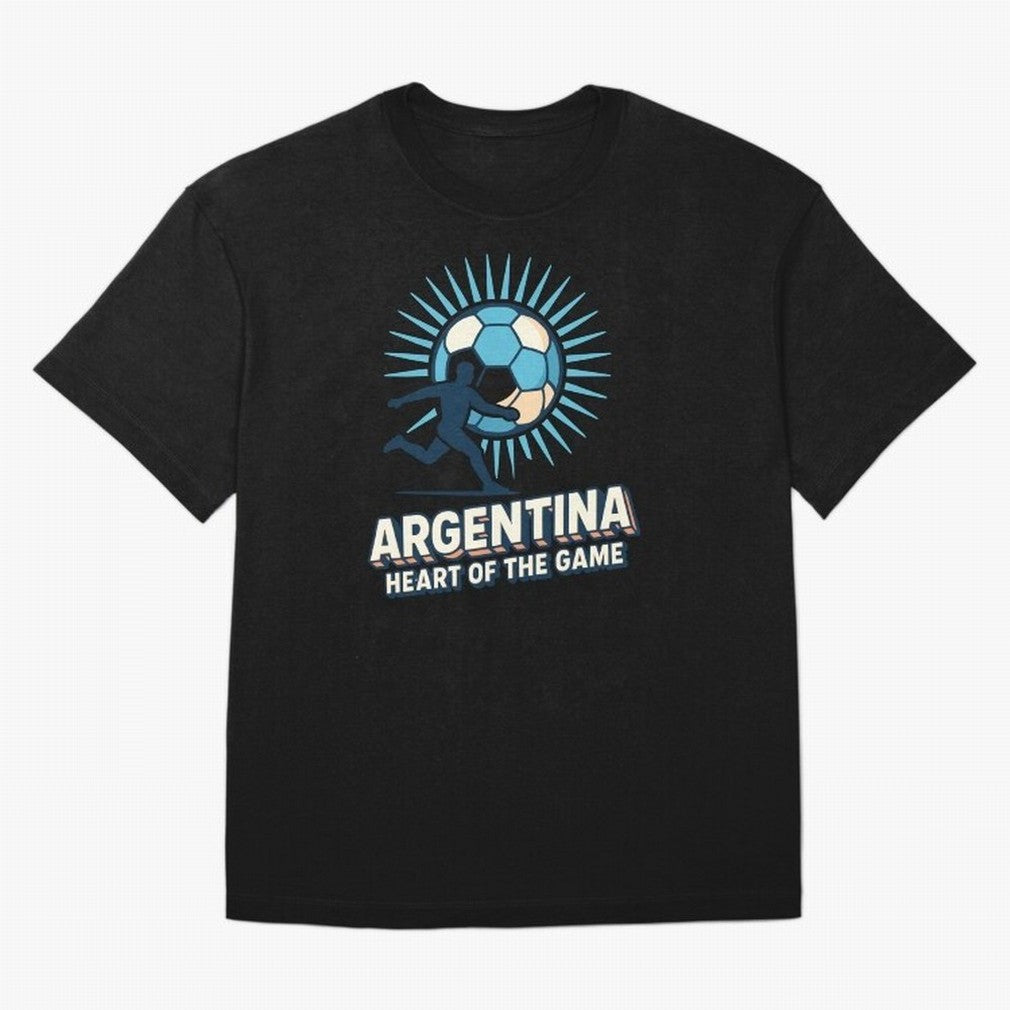 Argentina Heart of the Game ¨C Retro Soccer Fan Design Oversized T-Shirt Celebrate Every Goal in FIFA World Cup 2026 Built around Cristiano Ronaldo, England, France and Netherlands Energy, Fan Favorite Moments, National Team Passion, Big Match