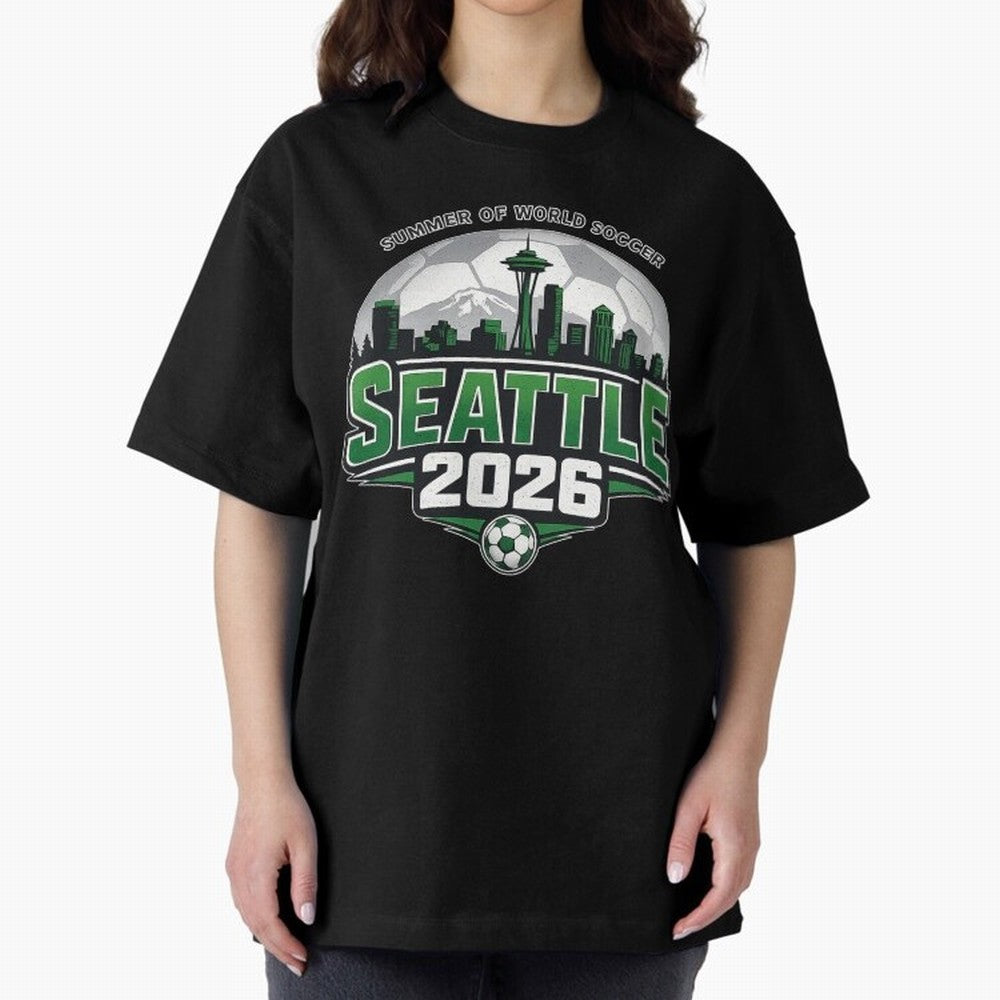 World Soccer Tournament Cup 2026 Seattle Oversized T-Shirt Relive the Noise and Pride of FIFA World Cup 2026 USA Canada Mexico with Messi and Cristiano Ronaldo, Argentina Energy, Stadium Chants, National Pride, Trophy Dreams and Unforgettable