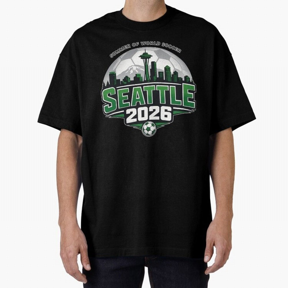 World Soccer Tournament Cup 2026 Seattle Oversized T-Shirt Relive the Noise and Pride of FIFA World Cup 2026 USA Canada Mexico with Messi and Cristiano Ronaldo, Argentina Energy, Stadium Chants, National Pride, Trophy Dreams and Unforgettable