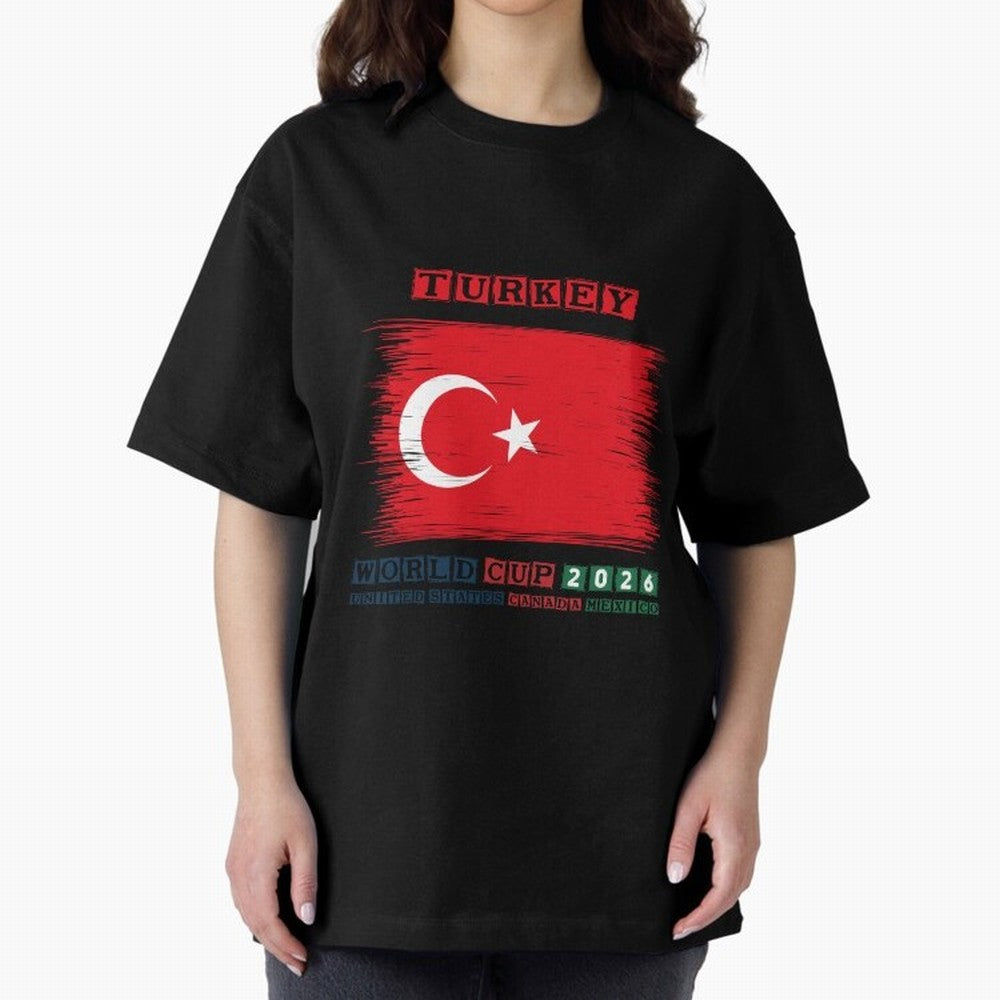 TURKEY WORLD CUP 2026 Oversized T-Shirt Celebrate Golden Goal Energy in the FIFA World Cup 2026 Journey through Haaland and Mbappe Highlights, England and Germany Pride, Championship Spirit, Famous Goals, Roaring Crowds and International Football