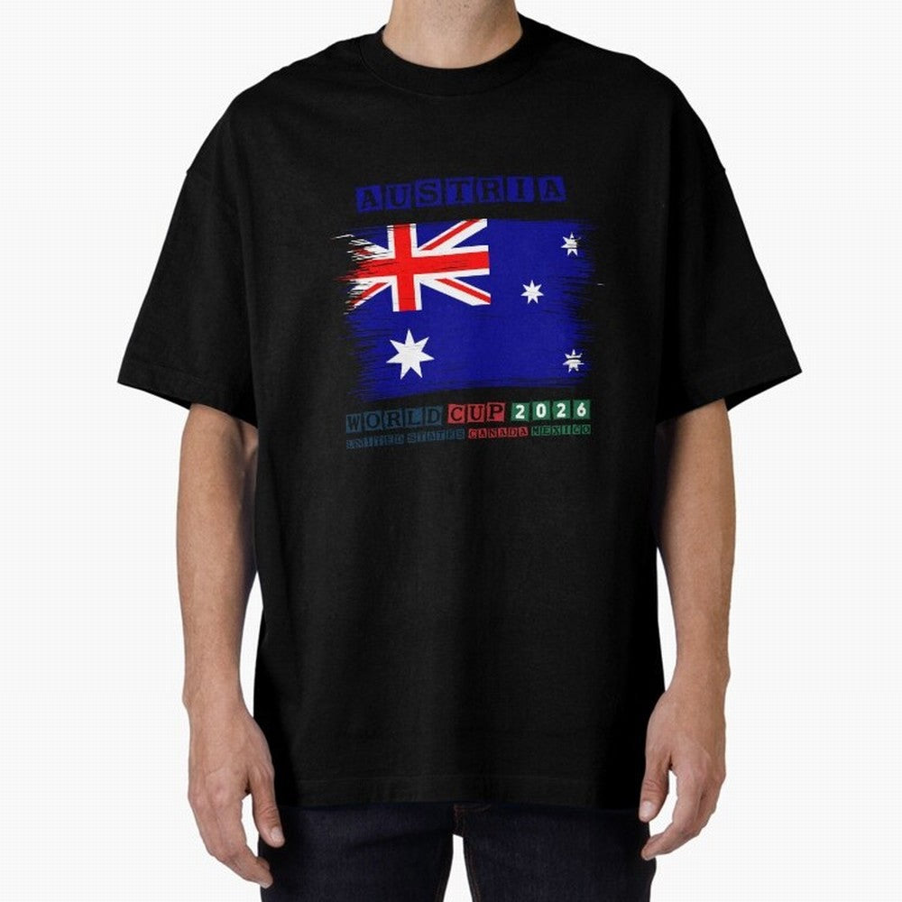 AUSTRIA WORLD CUP 2026 Oversized T-Shirt Create FIFA World Cup 2026 for Fans of Neymar, Haaland and Cristiano Ronaldo and Brazil, Portugal and Argentina, Bringing Supporter Pride, Iconic Celebrations, Legendary Names and Global Match Day Energy;