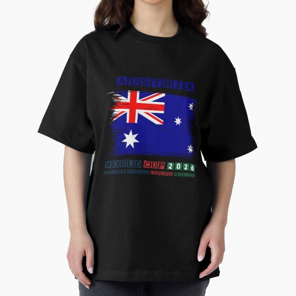 AUSTRIA WORLD CUP 2026 Oversized T-Shirt Create FIFA World Cup 2026 for Fans of Neymar, Haaland and Cristiano Ronaldo and Brazil, Portugal and Argentina, Bringing Supporter Pride, Iconic Celebrations, Legendary Names and Global Match Day Energy;