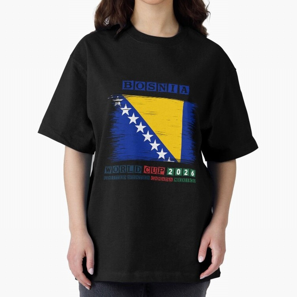 BOSNIA WORLD CUP 2026 Oversized T-Shirt Feel FIFA World Cup 2026 USA Canada Mexico Built around Neymar, Spain Energy, Sports Nostalgia, International Competition, Famous Players and Unforgettable Victories; Made for Collectors Who Enjoy Iconic