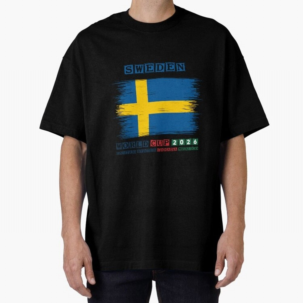 SWEDEN WORLD CUP 2026 Oversized T-Shirt Wear the Spirit of Match Day Hype around FIFA World Cup 2026 USA Canada Mexico, Haaland, Portugal, Spain and Germany, Vintage Soccer Flavor, Modern Football Stars, National Flags and Final Night Emotion; Made