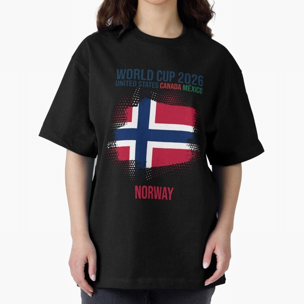 NORWAY WORLD CUP 2026 Oversized T-Shirt Bring a Vintage Feel to FIFA World Cup 2026 for Fans of Neymar, Haaland and Cristiano Ronaldo and France and Portugal, Bringing Supporter Pride, Iconic Celebrations, Legendary Names and Global Match Day