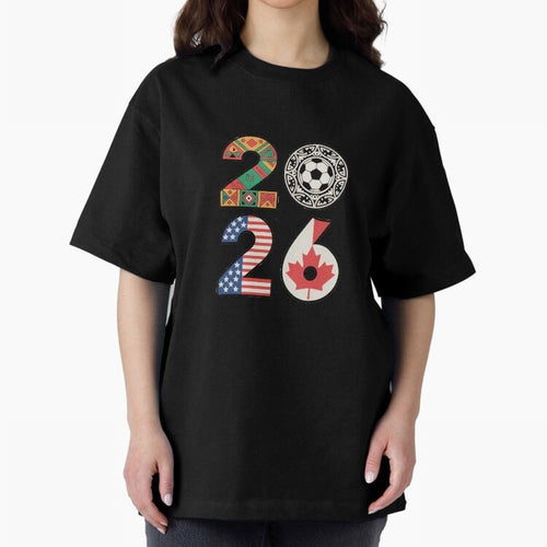 2026 Football Countries Design ¨C USA, Canada & Mexico Inspired Art Oversized T-Shirt Support Iconic Players in Match Day Hype around FIFA World Cup 2026 Group Stage, Haaland and Mbappe, Argentina and Brazil, Stadium Memories, Football Loyalty,
